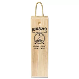 Horgász fa boros doboz gravírozással