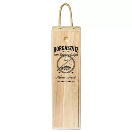 Horgász fa boros doboz gravírozással