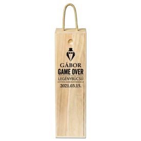 Legénybúcsús fa boros doboz gravírozással