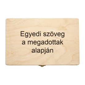   Fenyőfa ajándékdoboz egyedi szöveg gravírozással 30×20 cm
