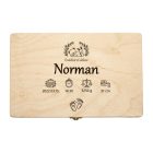 Fenyőfa emlékőrző doboz macival 30×20 cm