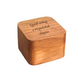 Gyűrűtartó fa doboz egyedi szöveggel gravírozva