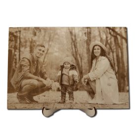 Gravírozott fatábla saját fotóval 20x14 cm