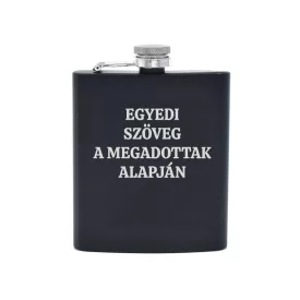 Rozsdamentes acél fekete flaska egyedi szöveggel