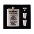 Rozsdamentes acél flaska szett oldtimer mintával