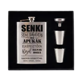 Rozsdamentes acél flaska szett apák napi mintával