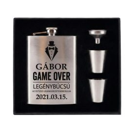 Rozsdamentes acél flaska szett legénybúcsú mintával