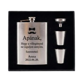 Rozsdamentes acél flaska szett szülőköszöntő mintával