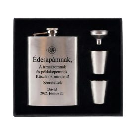 Rozsdamentes acél flaska szett szülőköszöntő mintával