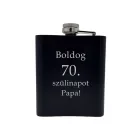 Rozsdamentes acél fekete flaska egyedi fotóval és szöveggel