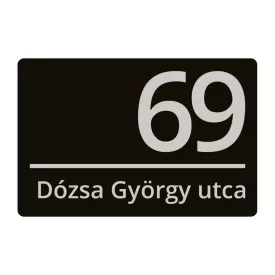 Műanyag fekete gravírozott házszámtábla 30x20 cm
