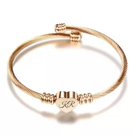Rosegold karkötő gravírozás egyedi monogrammal