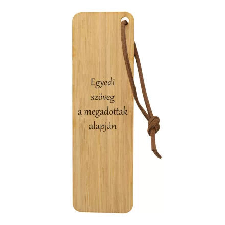 Bambusz könyvjelző egyedi szöveggel