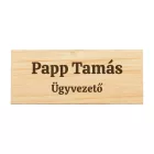 Bambusz névkitűző gravírozás