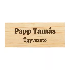 Bambusz névkitűző gravírozás