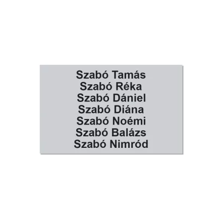 Postaláda, ajtó öntapadós műanyag névtábla