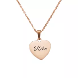 Rosegold nyaklánc egyedi név gravírozással