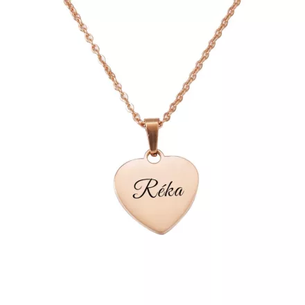 Rosegold nyaklánc egyedi név gravírozással