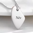Ezüst kavics formájú nyaklánc egyedi név gravírozással