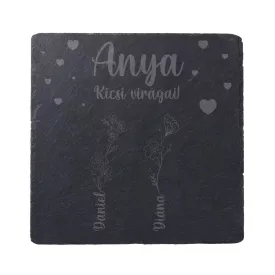 Anyák napi virágos pala kőtábla gravírozás