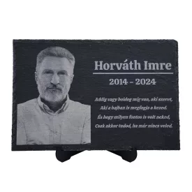 Pala sírtábla, emléktábla gravírozás nagy fotóval