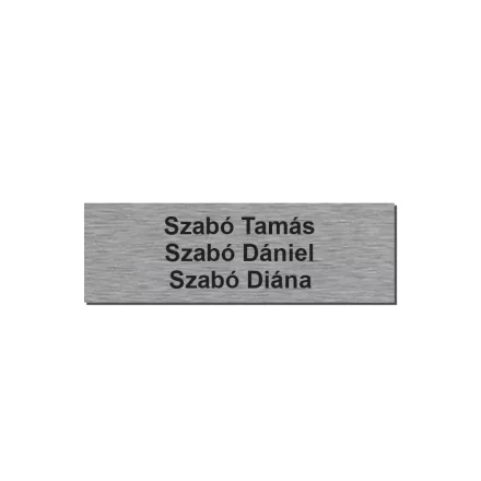 Postaláda, ajtó öntapadós rozsdamentes acél névtábla