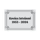 Sírtábla sírkőre, keresztre, fejfára műanyagból