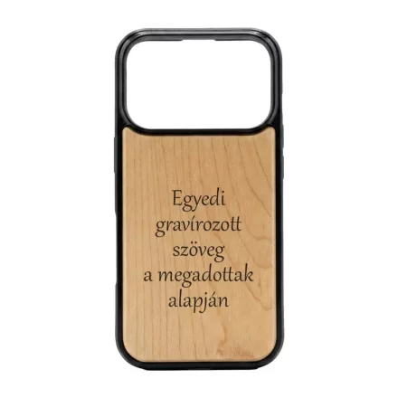 iPhone 17 PRO fa hátlapos telefontok egyedi szöveg gravírozással