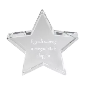 Kristály plakett, díj gravírozás egyedi szöveggel