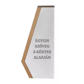   Bükkfa trófea alumínium borítással egyedi szöveggel gravírozva