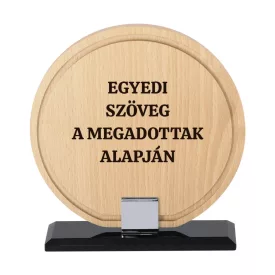 Bükkfa trófea egyedi szöveggel gravírozva