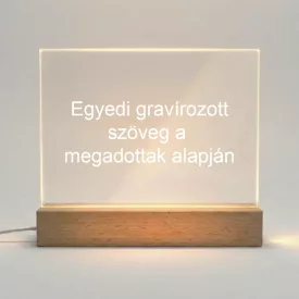 Üveg világító LED talppal egyedi szöveggel gravírozva